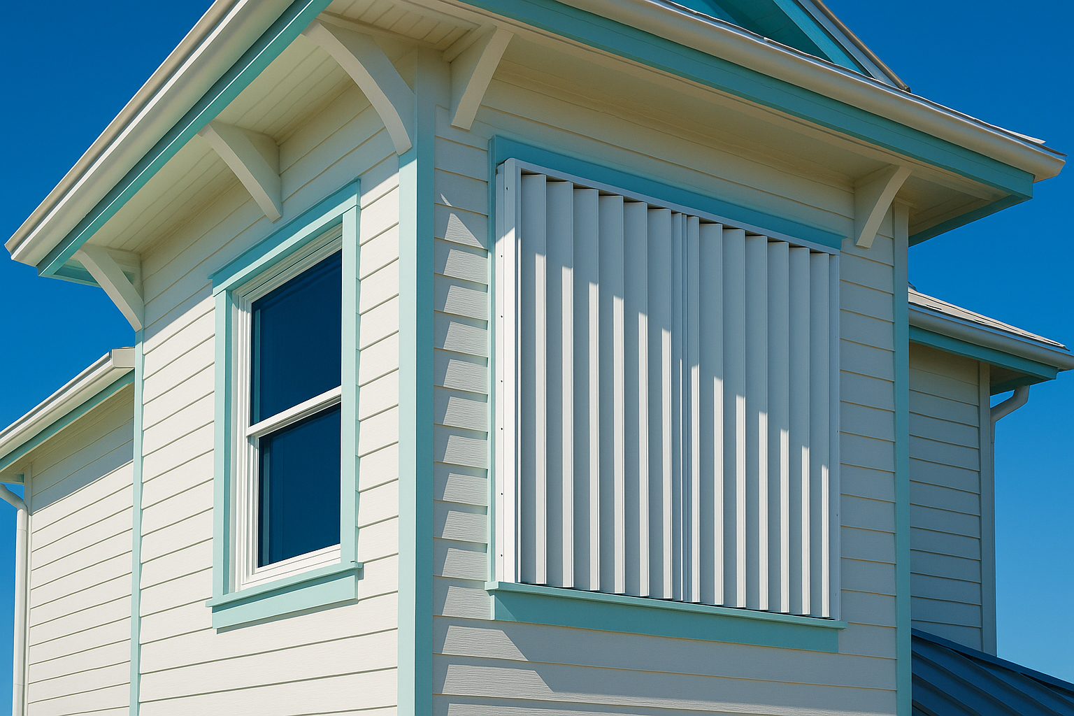 Hurricane shutters installed on a Florida home